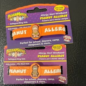 Peanut Allergy Alert Wristbands - Orange
